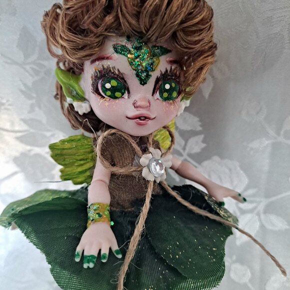 Mystic Forest Fairy an ooak magic Mixies Pixling Doll art repaint custom 6 inch - Picture 7 of 7